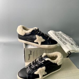 Golden Goose Deluxe Brand Super STAR Black Leather Wool