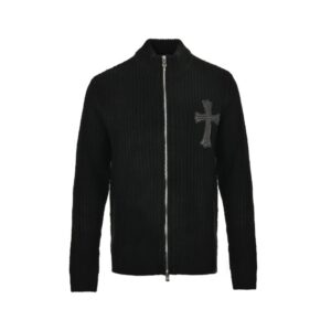 Chrome hearts Silver Zip Wool Cardigan Jacket