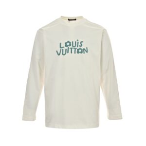 Louis Vuitton Blue flower embroidered long-sleeved T-shirt