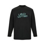 Louis Vuitton Blue flower embroidered long-sleeved T-shirt