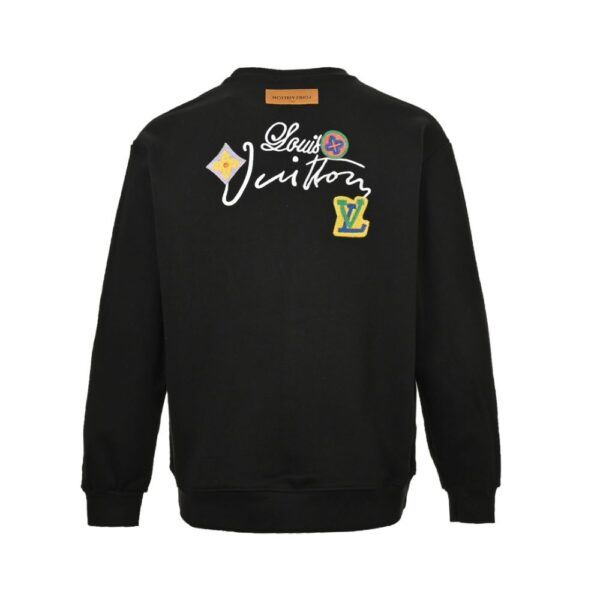 Louis Vuitton 24Fw floral lettering embroidered sweatshirt