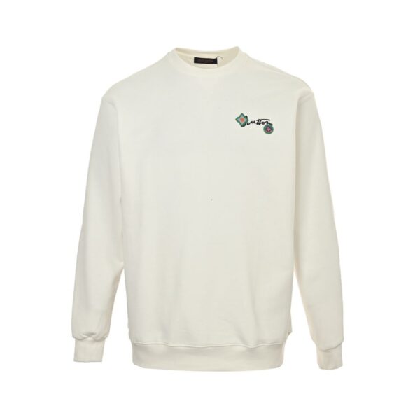 Louis Vuitton 24Fw floral lettering embroidered sweatshirt