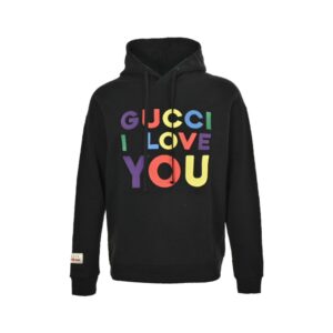 Gucci 24Fw Full-color logo lettering embroidered hoodie