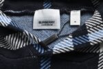 Burberry 24Fw Blue Check Knit Hoodie