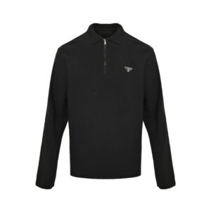 Prada 24Fw Triangle logo long-sleeved polo shirt