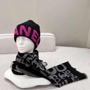 Chanel Gradient graffiti shawl Black Grey